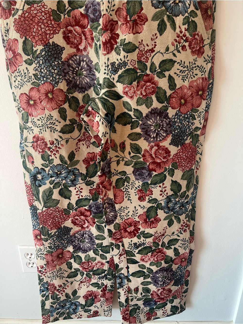 NEW Teddy Fresh Floral Tapestry Overalls Women’s Small S Jacquard Weave Inspired - Picture 3 of 12